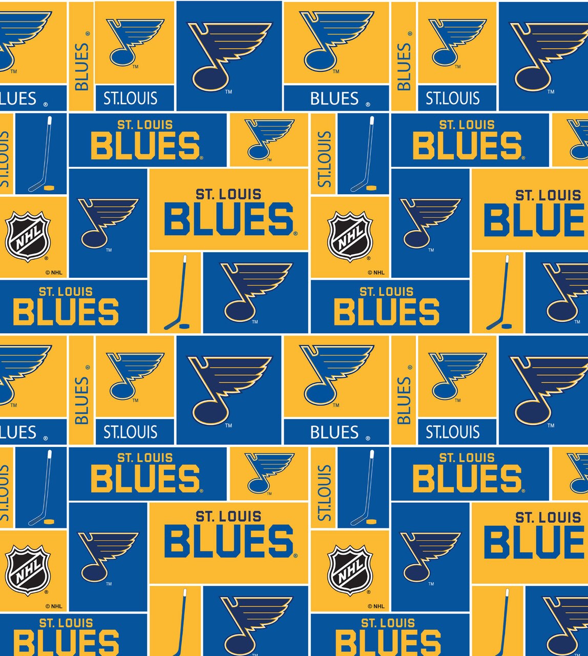 Sykel Enterprises NHL Team Fleece Blanket Fabric-Saint Louis Blues Geometric Fleece Fabric