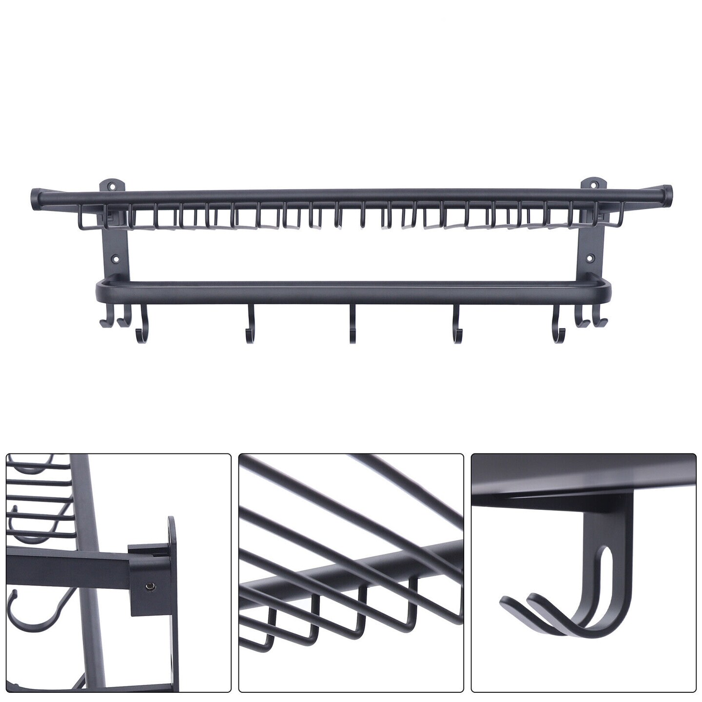Kitcheniva 24inch Bathroom Wall Mounted Towel Rack Storage