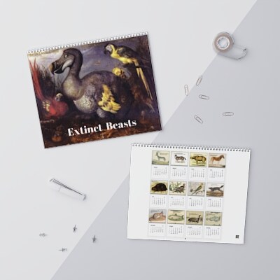 Wall Calendars (2024) Charles Darwin and Other Extinct Animal