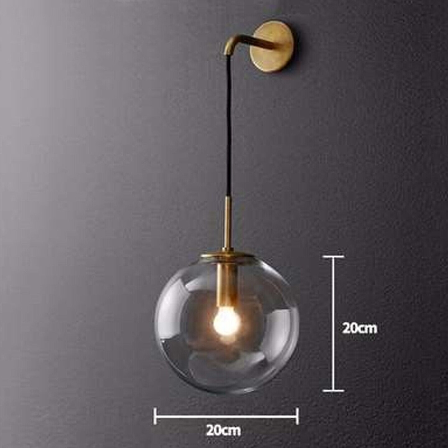 Kitcheniva Mid-Century Modern Globe Glass Sconce Lamp