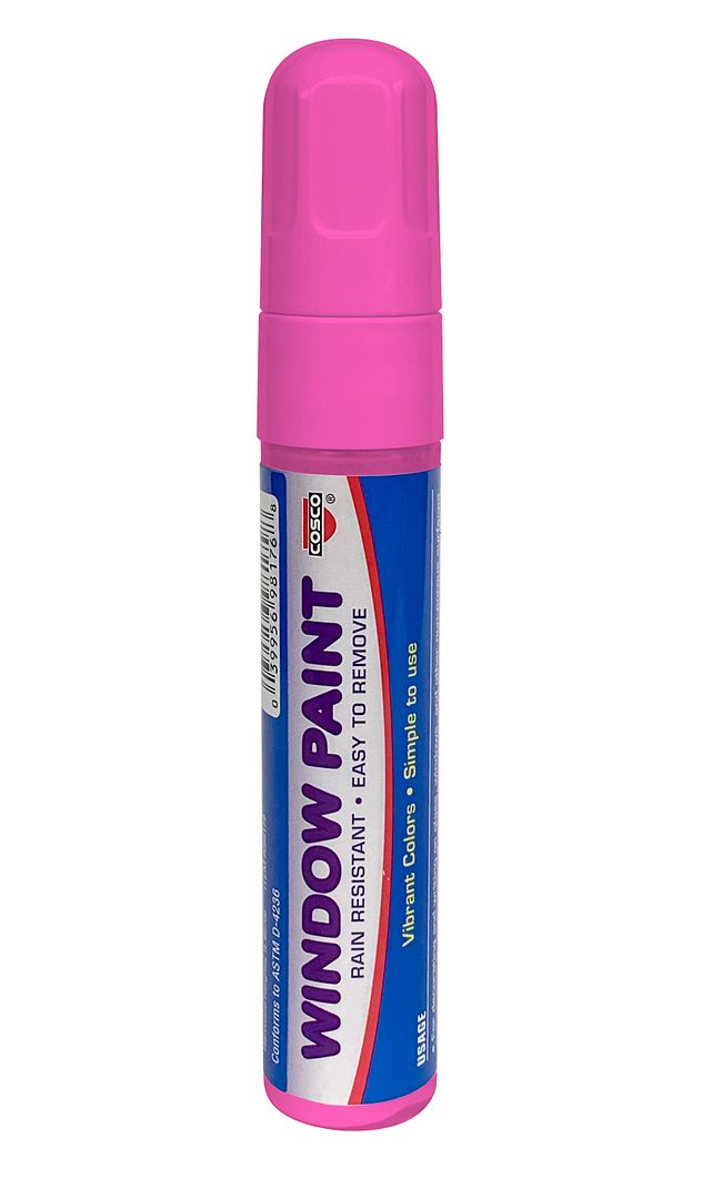 COSCO Window Paint Marker, Weather Resistant, Vibrant Yellow, 1 Marker