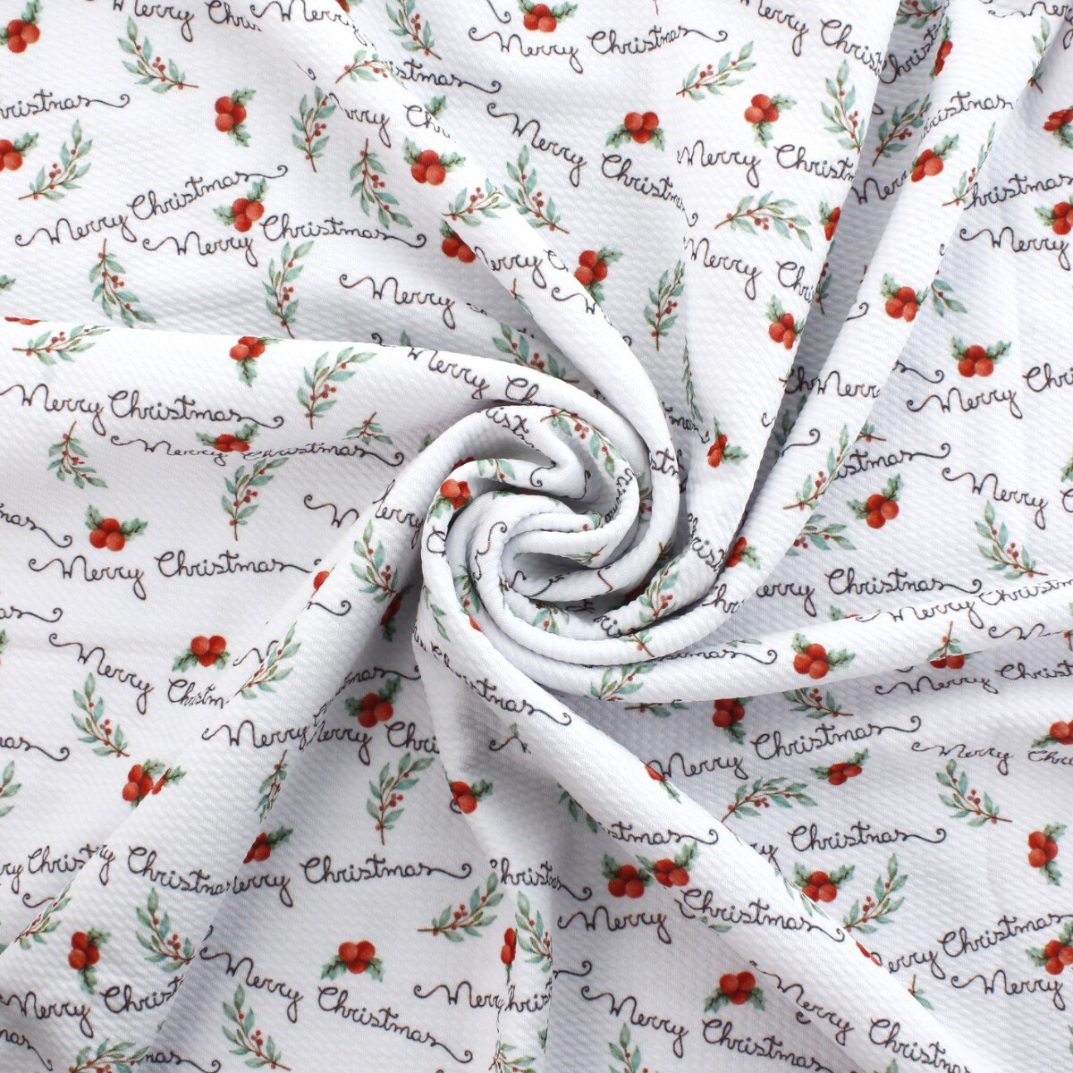 Laurel and Berries Merry Christmas Bullet Fabric 6&#x22; Strip