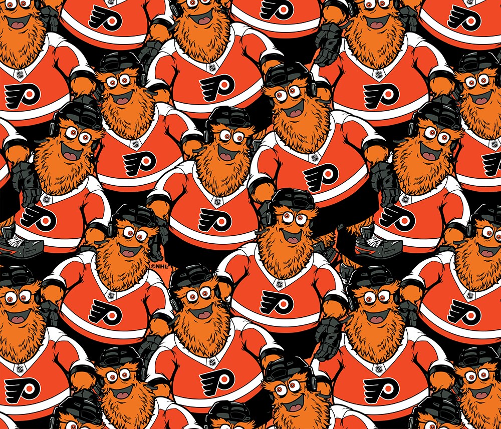 Sykel Enterprises NHL Team Fleece Blanket Fabric-Philadelphia Flyers Gritty Mascot Fleece Fabric