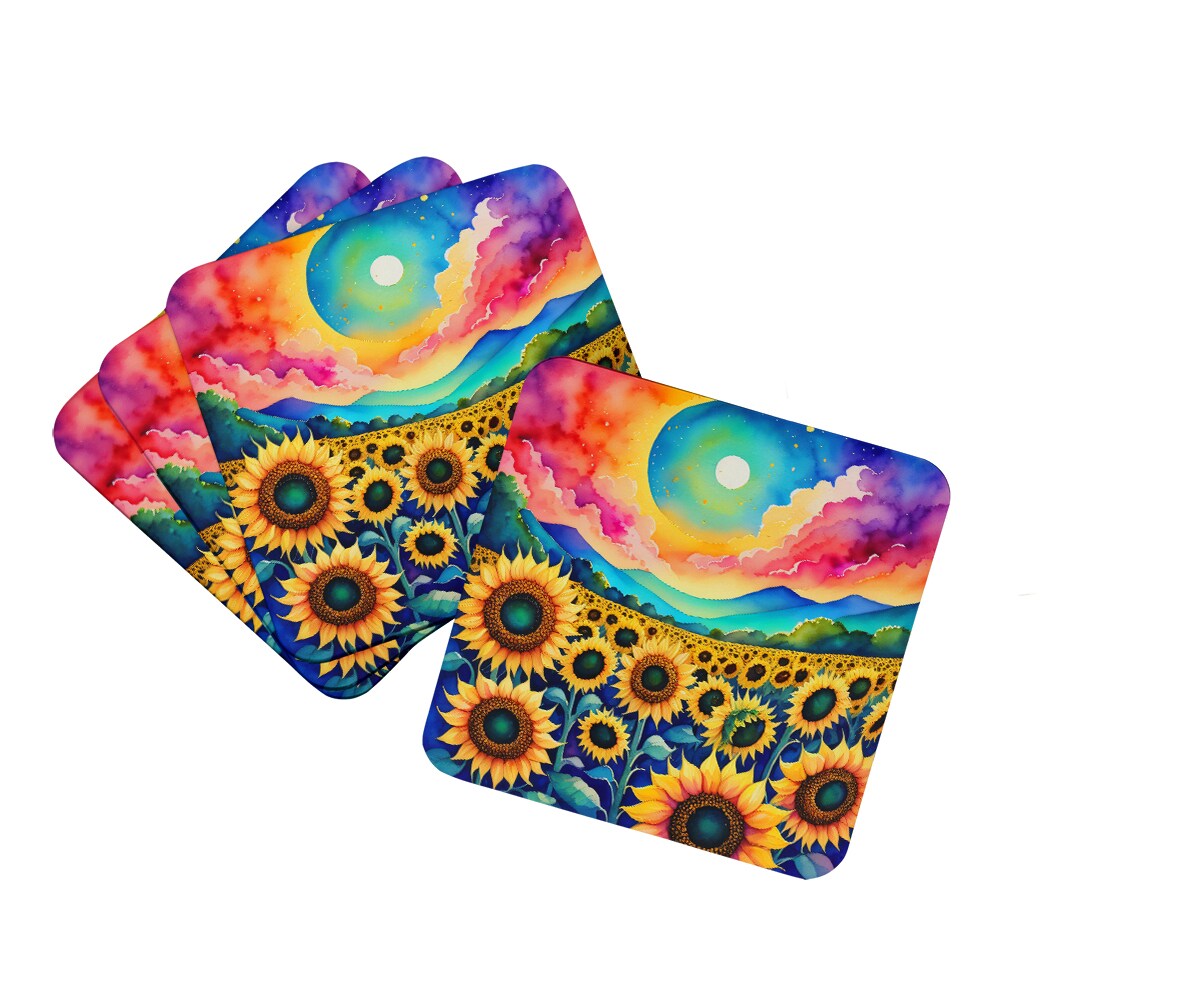 Caroline&#x27;s Treasures Colorful Sunflowers Foam Coasters