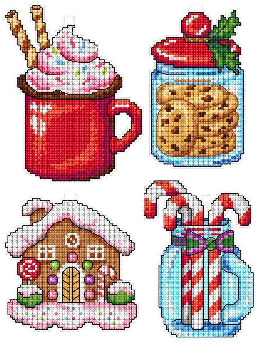 &#x22;Christmas Sweets&#x22; Counted Cross-Stitch Kit