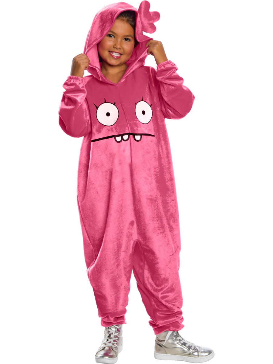 Child&#x27;s Girls UglyDolls Pink Moxy Doll Hooded Jumpsuit Costume