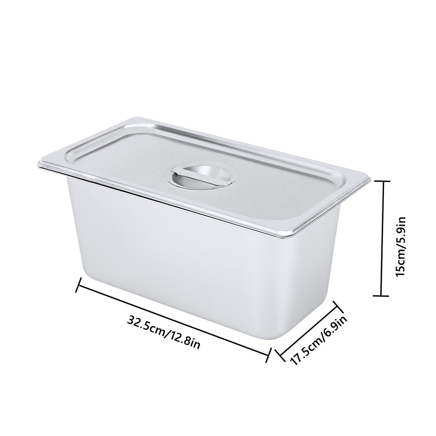 Kitcheniva 4PCS 6&#x22; Deep Stainless Steel Steam Table Pans With Lid