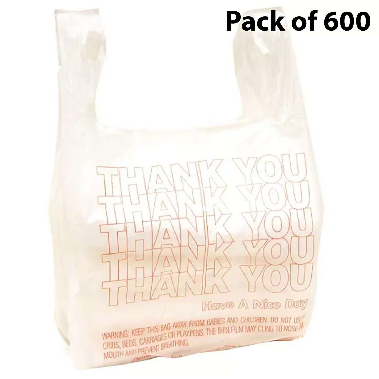 Thank You T-Shirt Bags, 11.5&#x22; x 6.5&#x22; x 22&#x22; - Retail Carry-Out Bags - Eco-Friendly Tote Bags | MINA&#xAE;