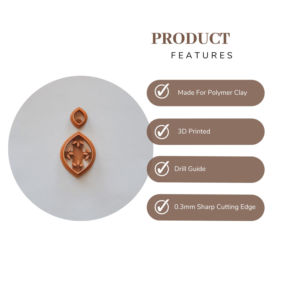 Abstract Egg Shape Polymer Clay Cutter Set by Hello Cutters