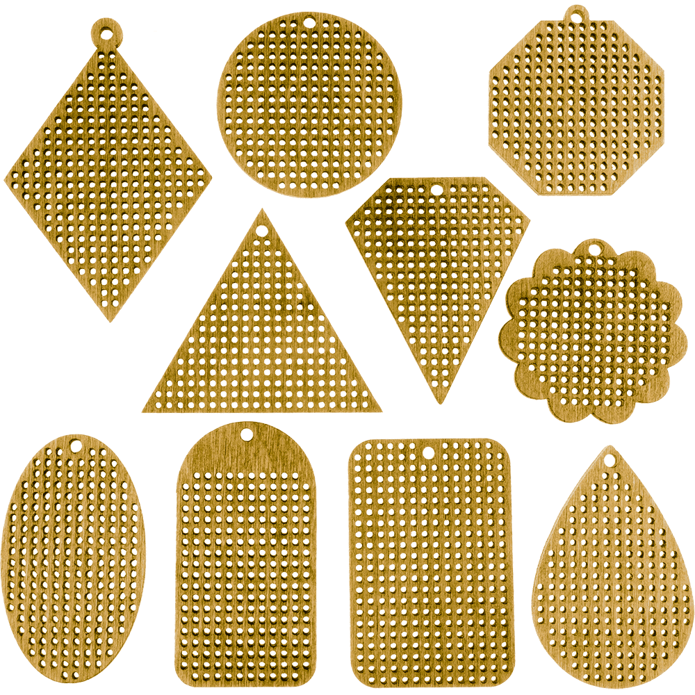 Set of blanks for embroidery on wood