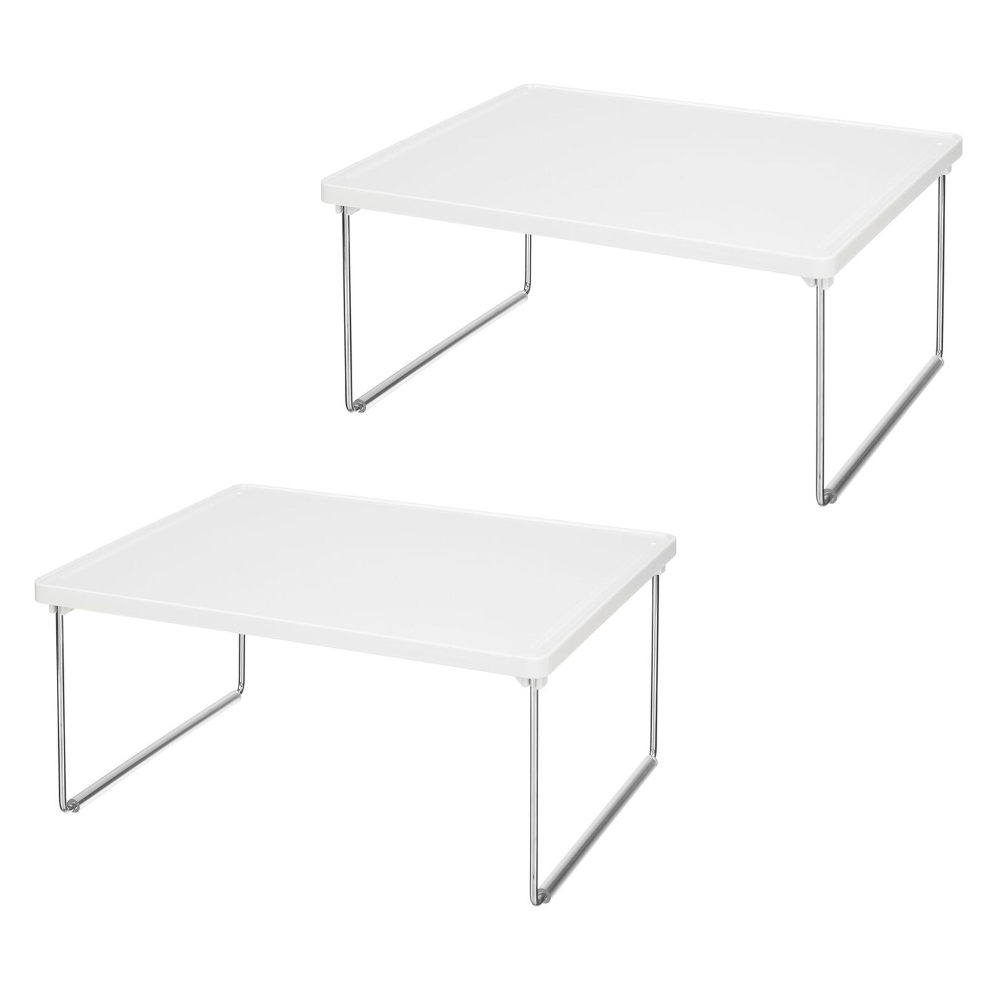 mDesign Metal Kitchen Cabinet Shelf Stacking Storage Organizer