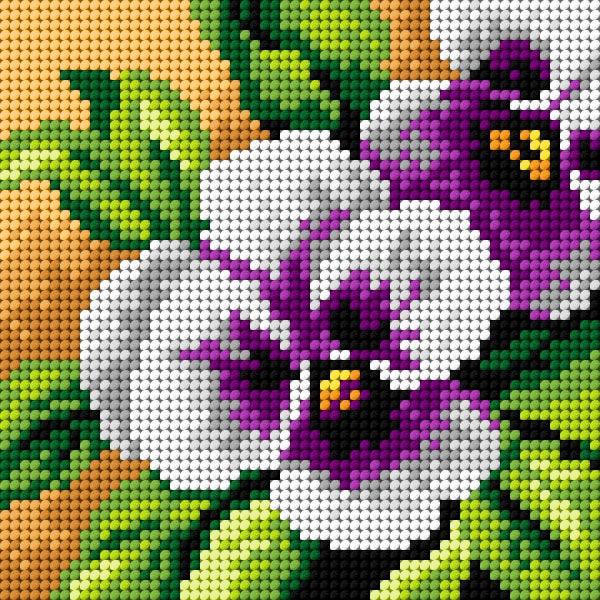 Needlepoint canvas for halfstitch without yarn Pansy 2757D - Printed Tapestry Canvas