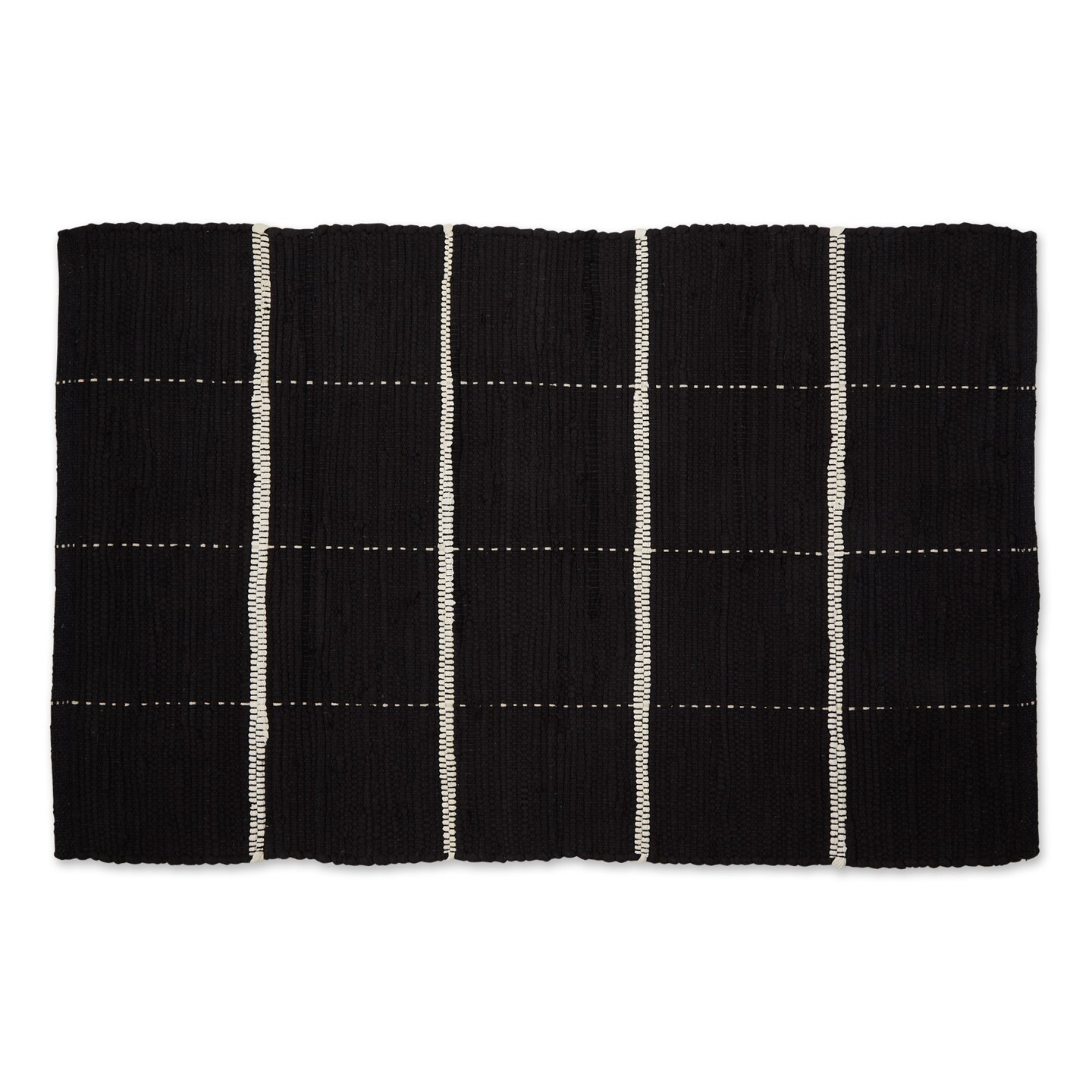 Contemporary Home Living 2&#x27; x 3.25&#x27; Farmhouse Check Rectangular Area Throw Rug - Black and White