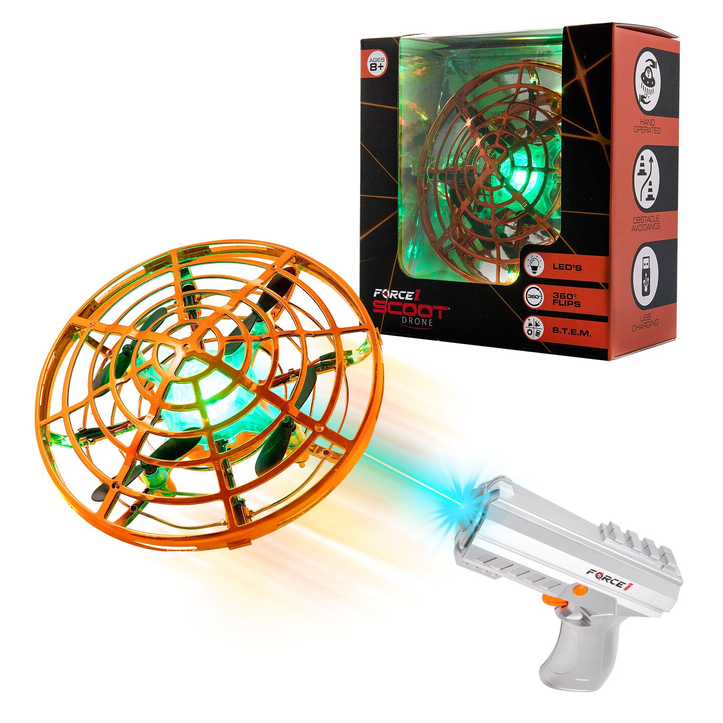 Force1 Scoot Skeet Drone Electronic Shooting Game for Kids (Drone Only)-Orange
