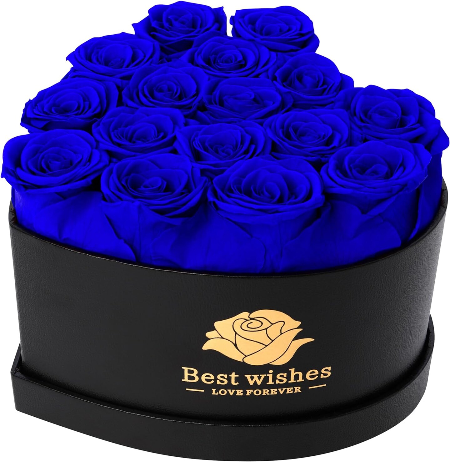 16Pcs Preserved Real Roses for Her in Heart Shape Box