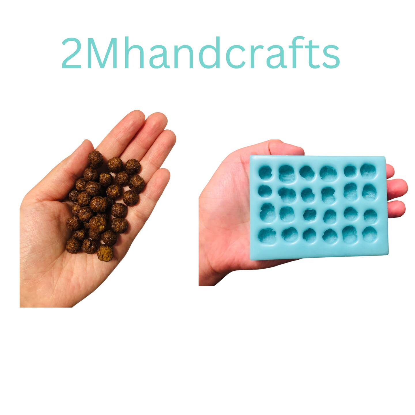 24pc Chocolate Coco Puffed Type Cereal Silicone Mold. For Resin| Wax| Candle Embeds| Soap Silicone Mold|| Not Food Grade