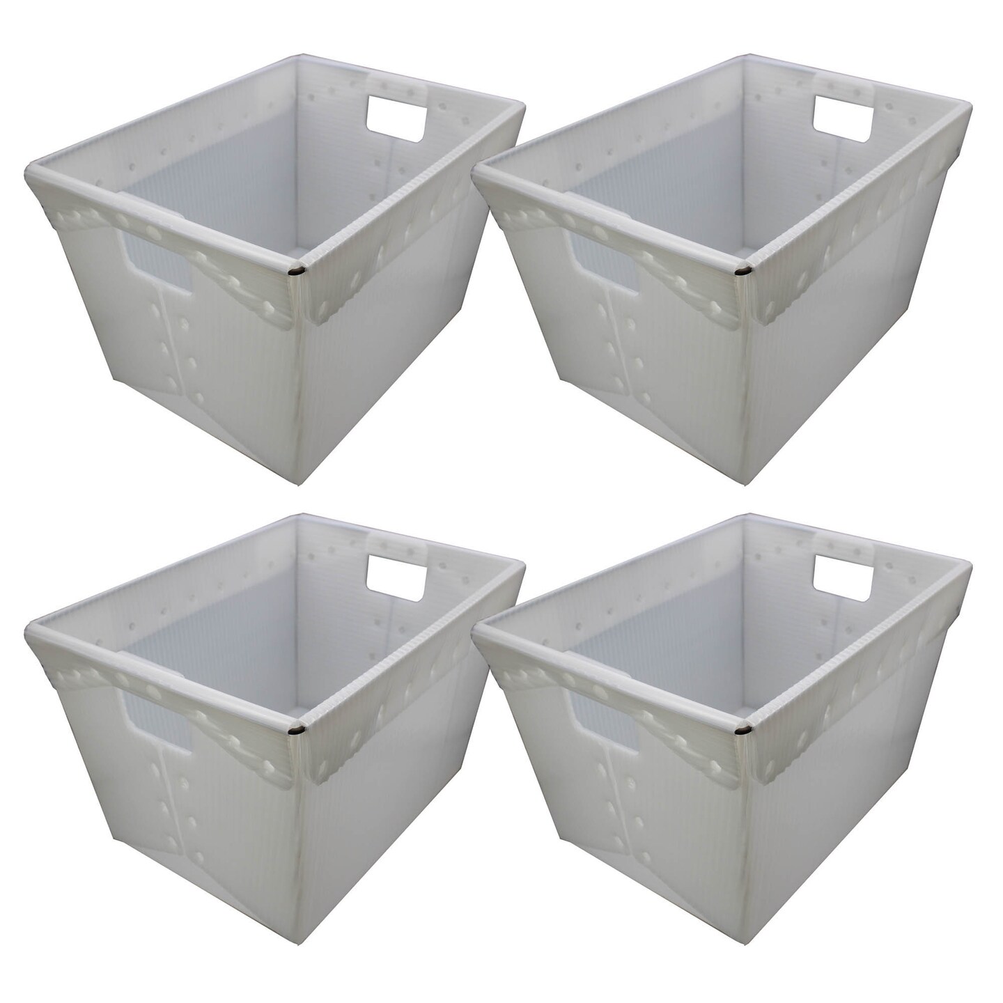 Flipside Products Lightweight Translucent Plastic Storage Postal Tote - 4 Pack