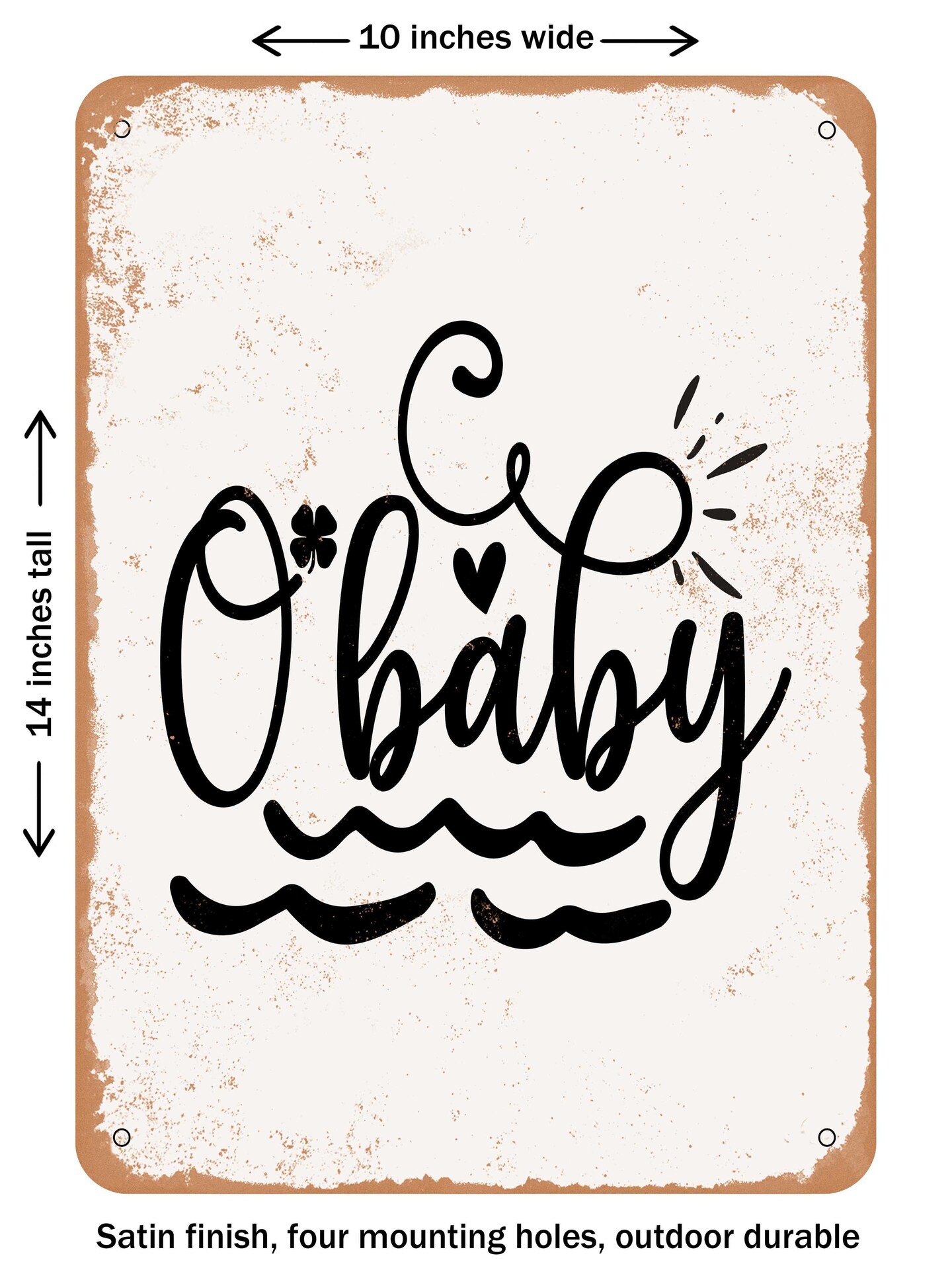 DECORATIVE METAL SIGN - Obaby  - Vintage Rusty Look