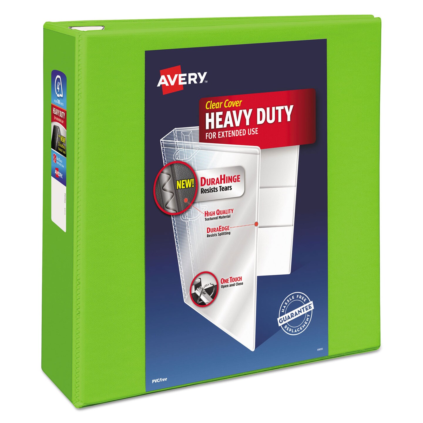 Heavy-Duty View Binder with DuraHinge and Locking One Touch EZD Rings, 3 Rings, 3