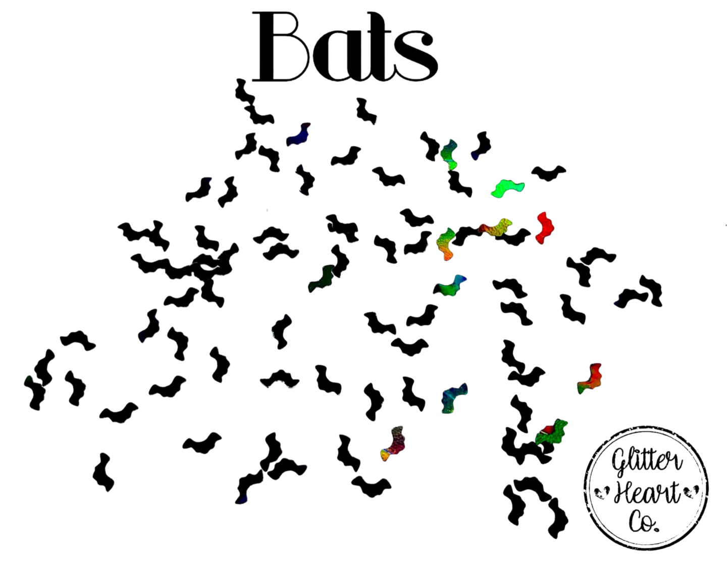 Polyester Glitter - Bats Glitter Shapes by Glitter Heart Co.™