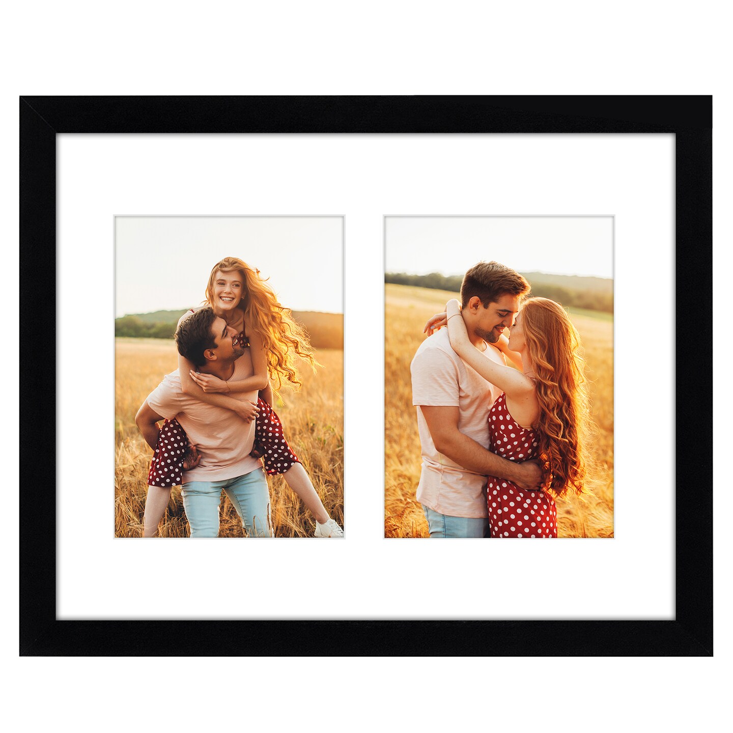 Americanflat 11x14 Collage Picture Frame - Displays Two 5x7 Photos at Once - Family Photo Collage Frame - Shatter Resistant Glass - Hanging Hardware for Horizontal or Vertical Display