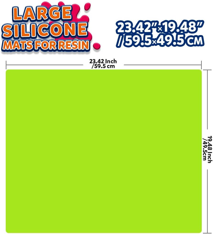 Silicone Mat for Resin Molds, 2 Pack 59.5 x 49.5 cm Large Silicone Mats for Crafts, Thick Nonstick Silicone Craft Mats for Resin Molds, Silicone Mats for DIY Crafts, Silicone Painting Clay Mat