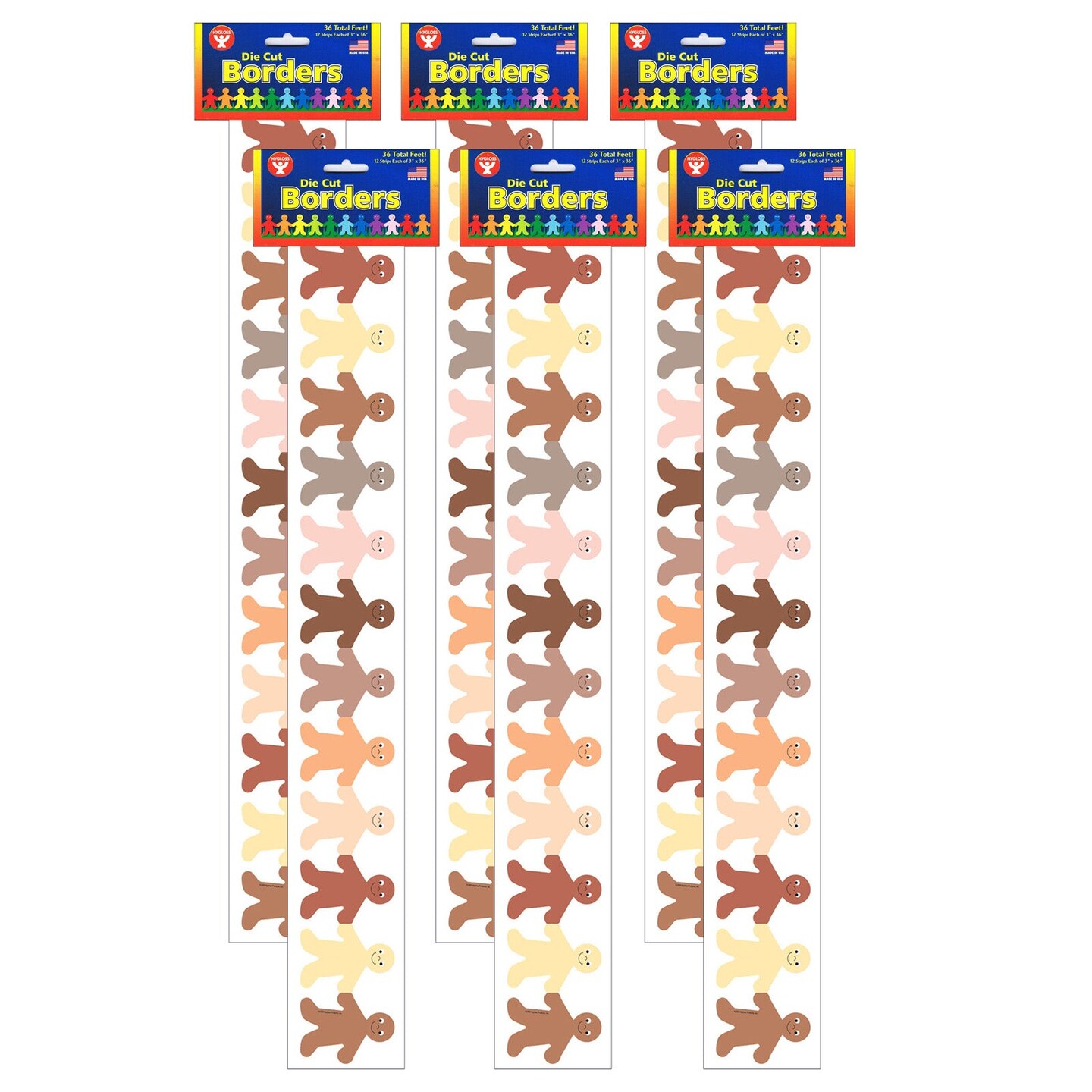 Multicultural Kids Mighty Brights&#x2122; Border, 36 Feet Per Pack, 6 Packs