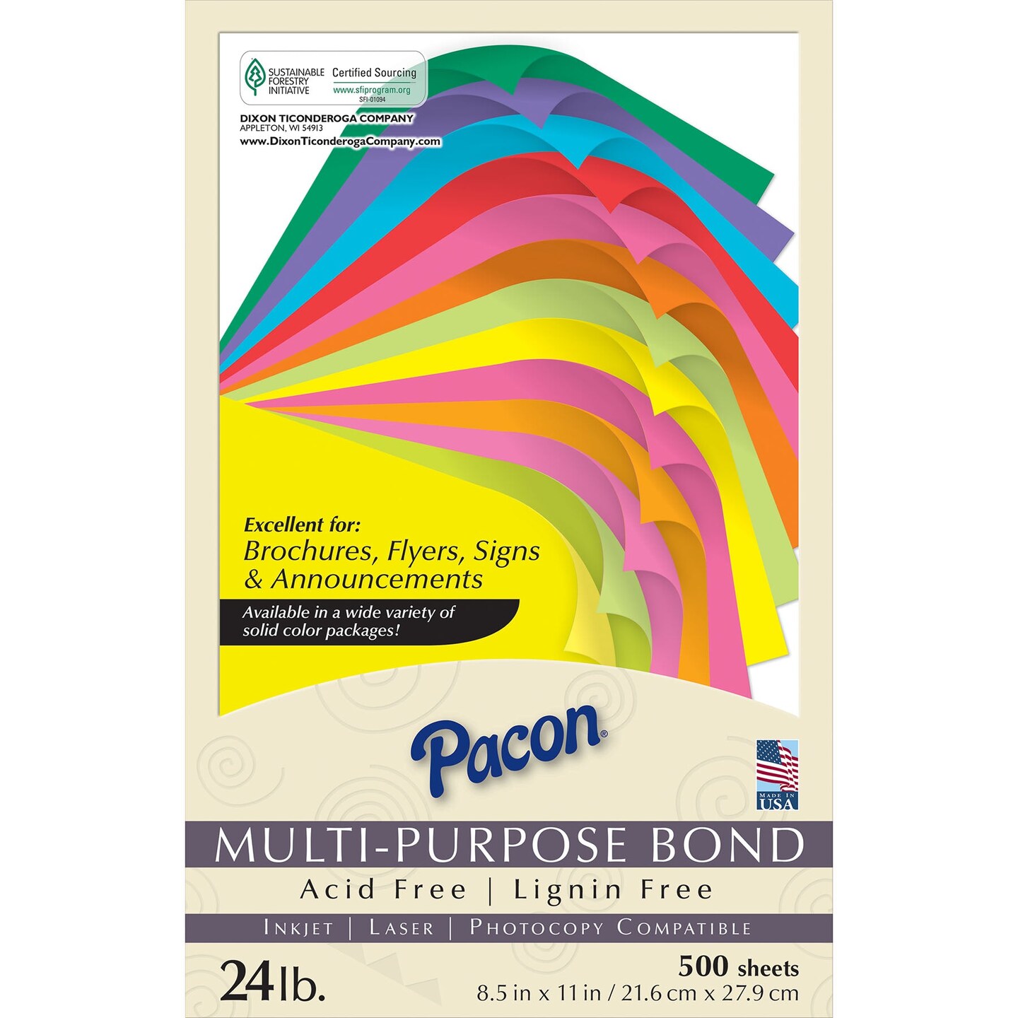Multi-Purpose Paper, Hyper Lime, 8-1/2&#x22; x 11&#x22;, 500 Sheets