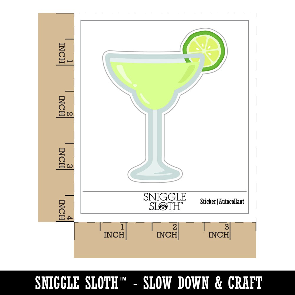 Margarita Cocktail with Lime Waterproof Vinyl Phone Tablet Laptop Water Bottle Sticker Set - 5 Pack