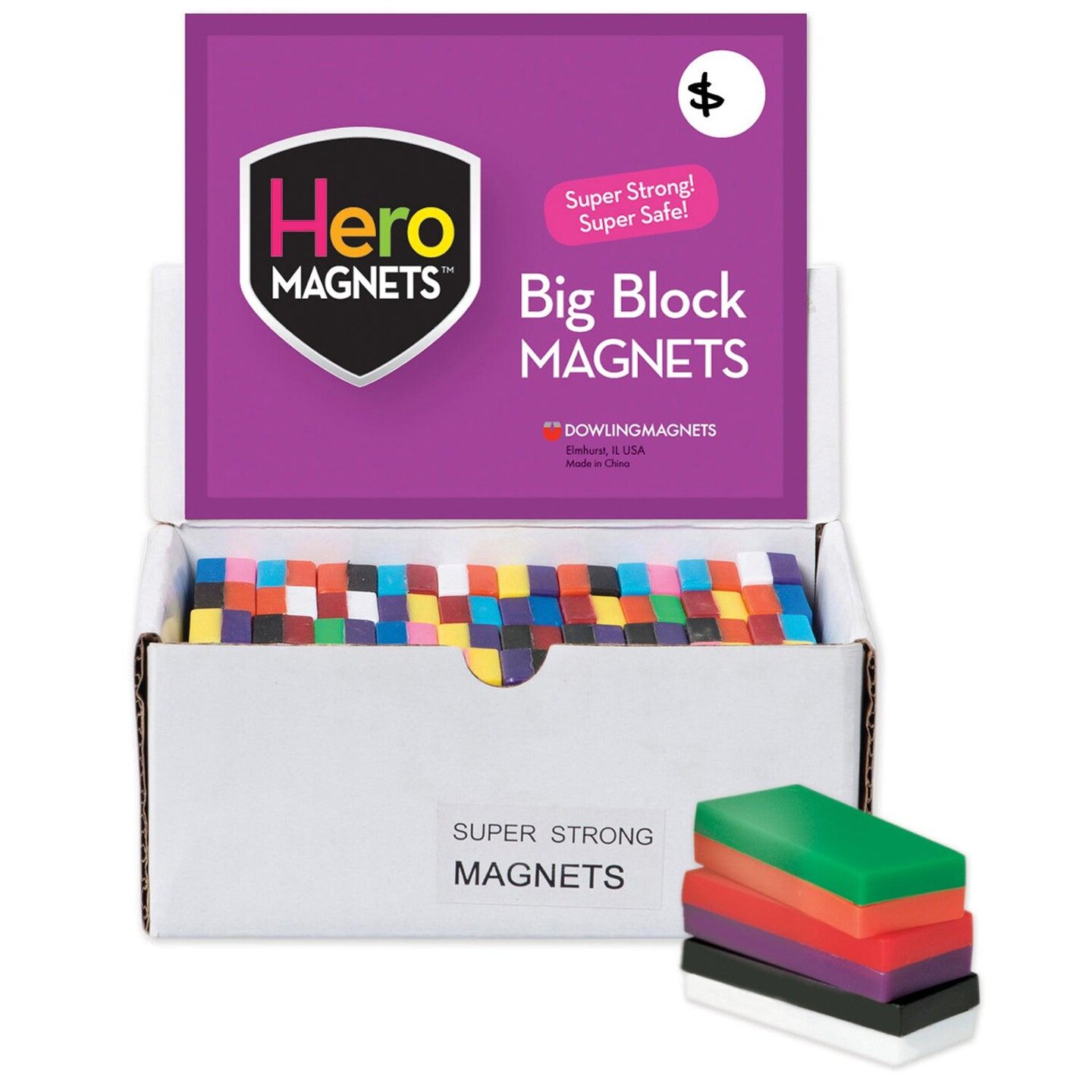 Hero Magnets&#x2122; Block Magnets, Display Box of 40