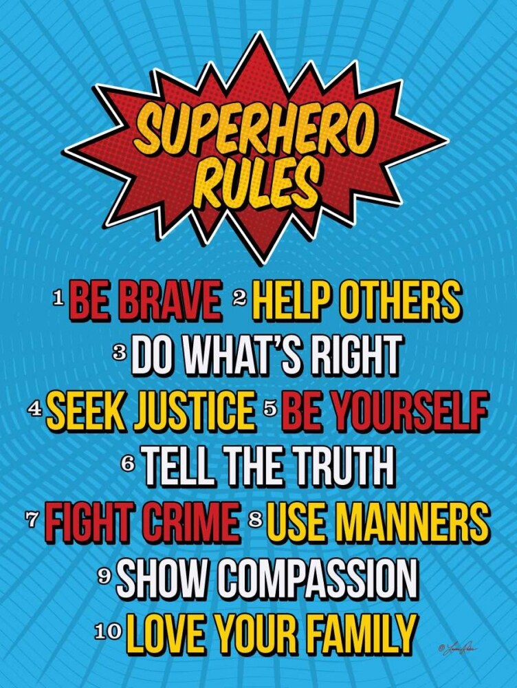 Superhero Rules Poster Print by Lauren Rader - Item # VARPDXRAD906