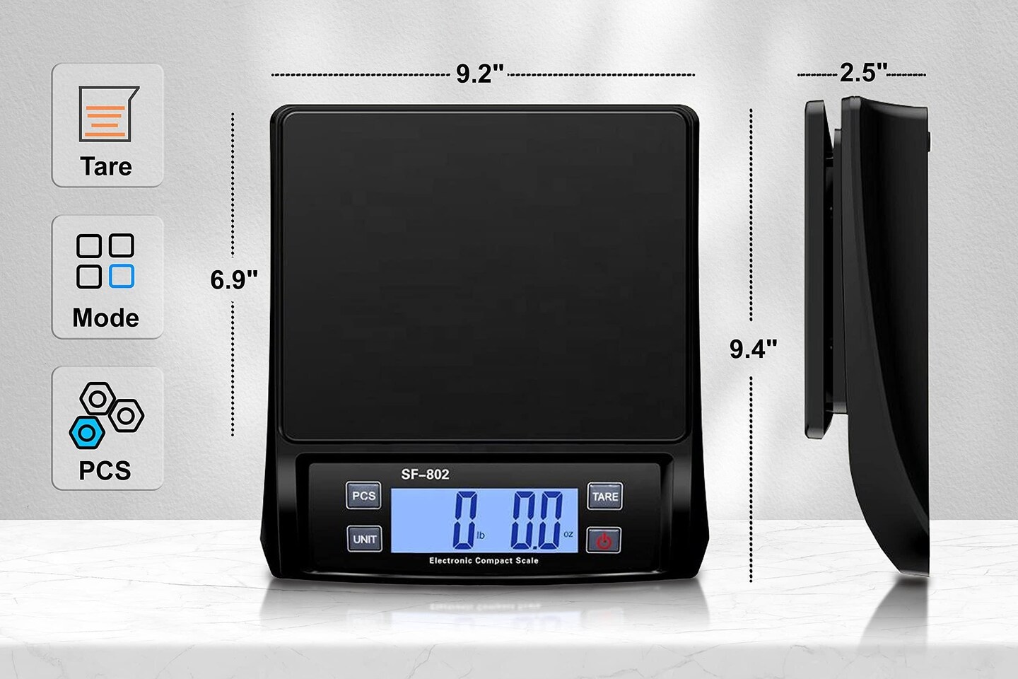 Digital Shipping Scale 66lb 0.1oz Postal Weight Scale with Hold and Tare Function Mail Postage Scale 6 Units for Packages and Mailing Office AC Adapter Included