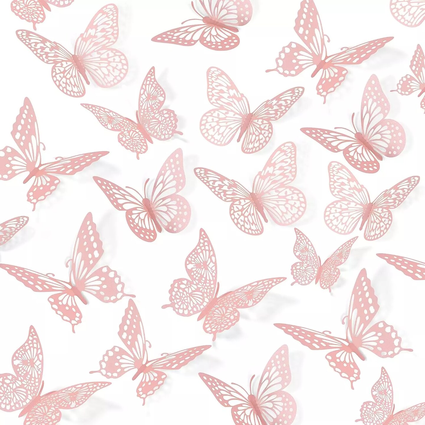 Kitcheniva 3D Pink Butterfly Wall Decor 48 Pcs