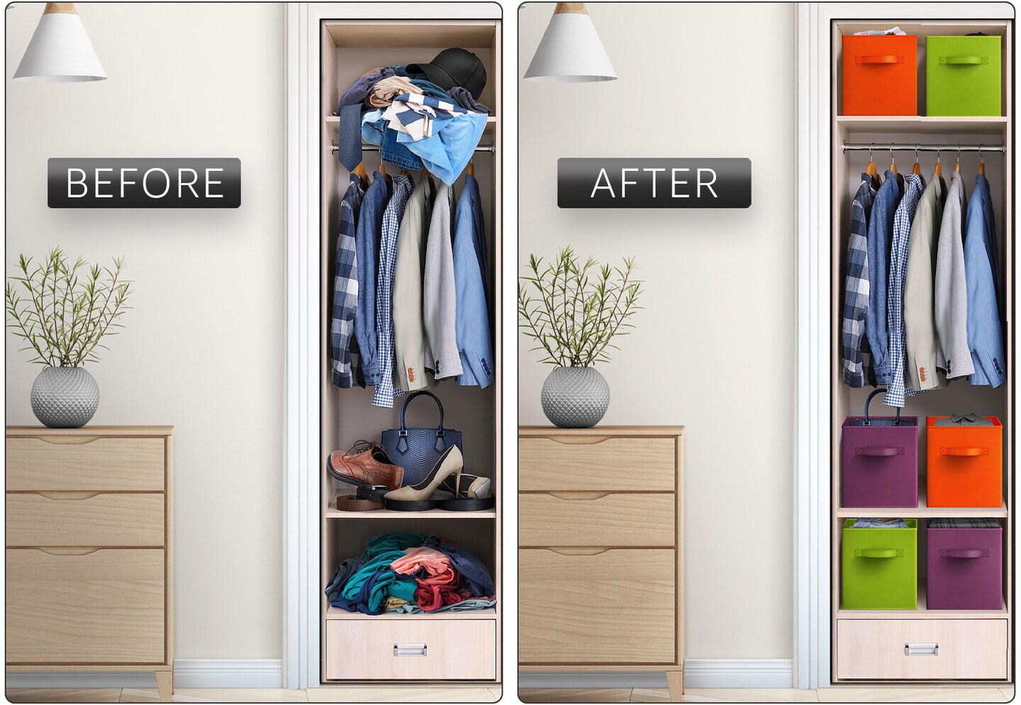 Sorbus 6 Pack 13 Inch Foldable Storage Cubes with Handles- for Organizing Home, Shelves, Nursery, Playroom, Closet and More