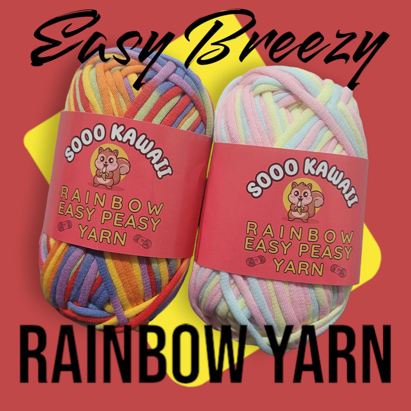 2 Pieces Rainbow Yarn for Crocheting and Knitting for Adults and Kids ...