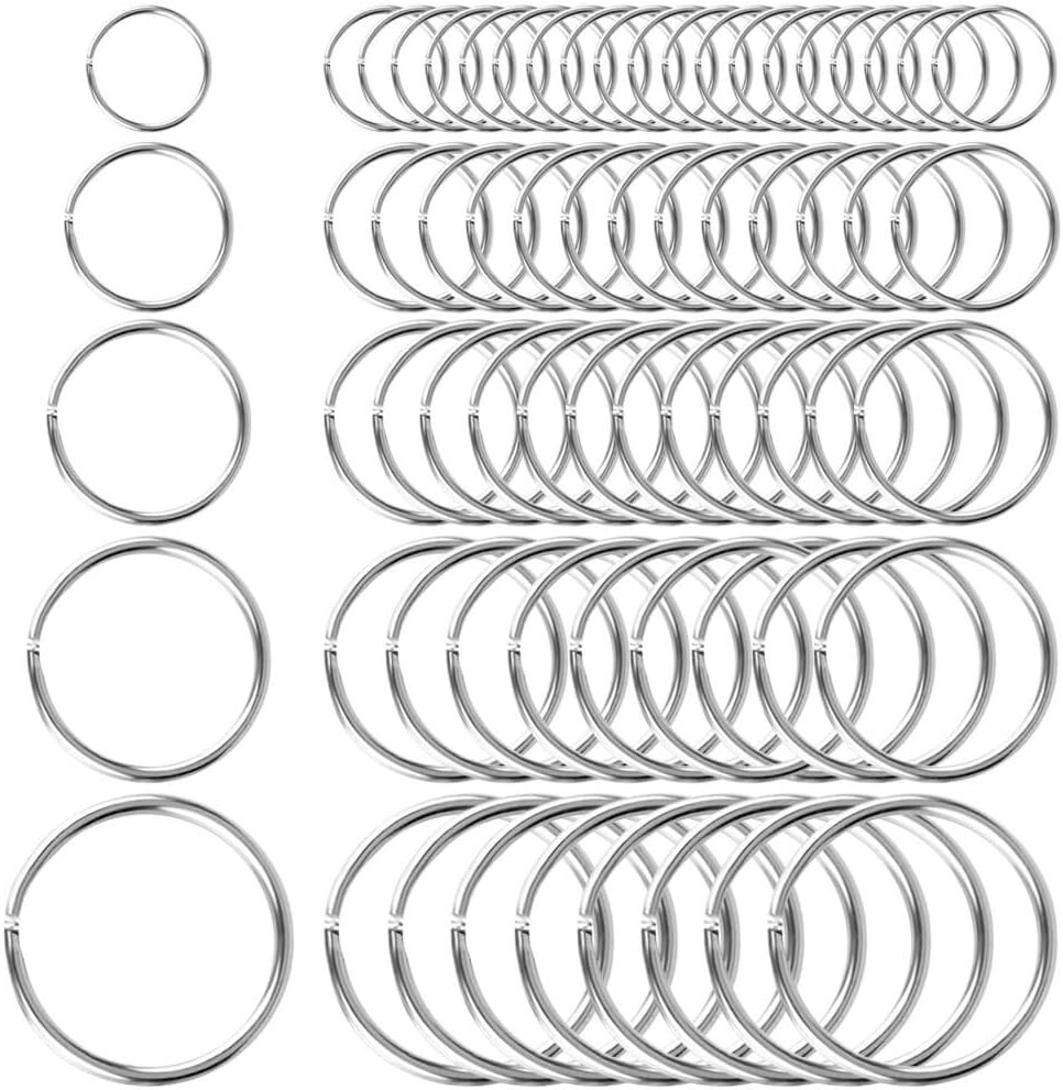 200Pcs Split Key Rings Bulk for Keychain and Crafts (5 size)