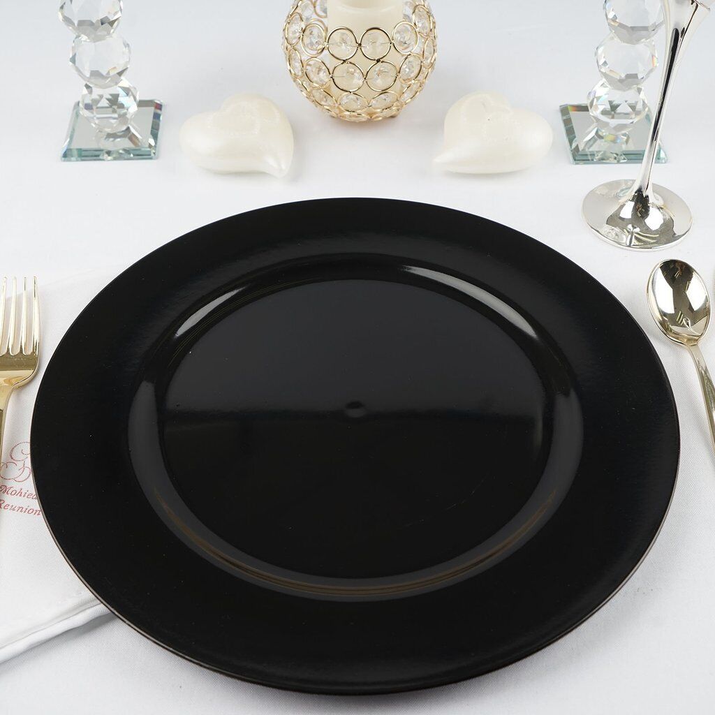 24 pcs 13&#x22; BLACK Round CHARGER PLATES