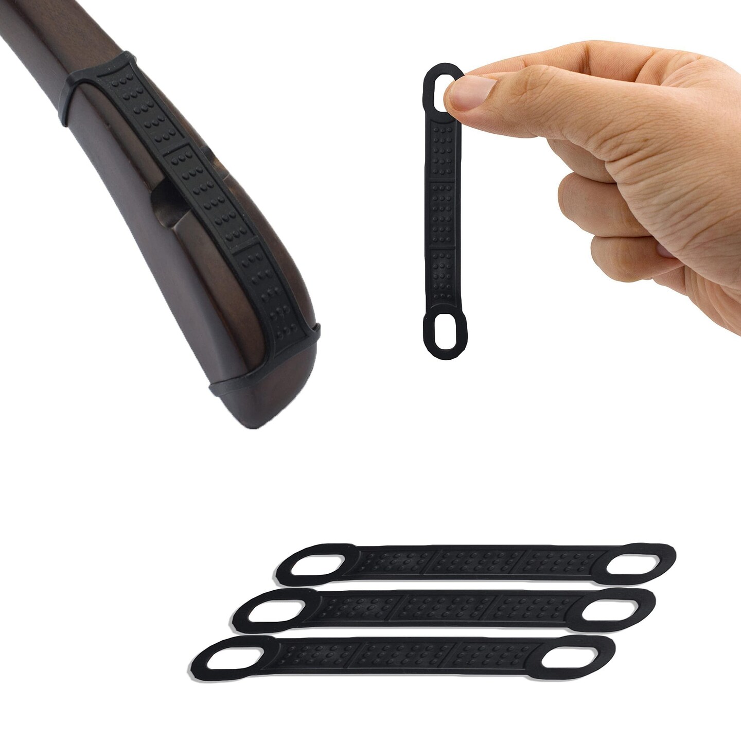 200 Pack of PGrab NonSlip Hanger Grips 3.74 x 0.45 Hanger for Clothing Strips Black Silicone Grips for Wooden and Plastic Hangers Stores and Home Storage and Organization