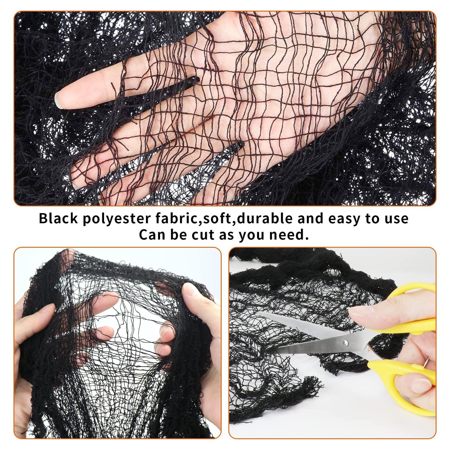 590&#x22; x 30&#x22; Halloween Creepy Cloth Spooky Halloween Decorations Indoor Outdoor Haunted House Party Decor Supplies Backdrops for Garden,Doorways,Yard,Home,Windows