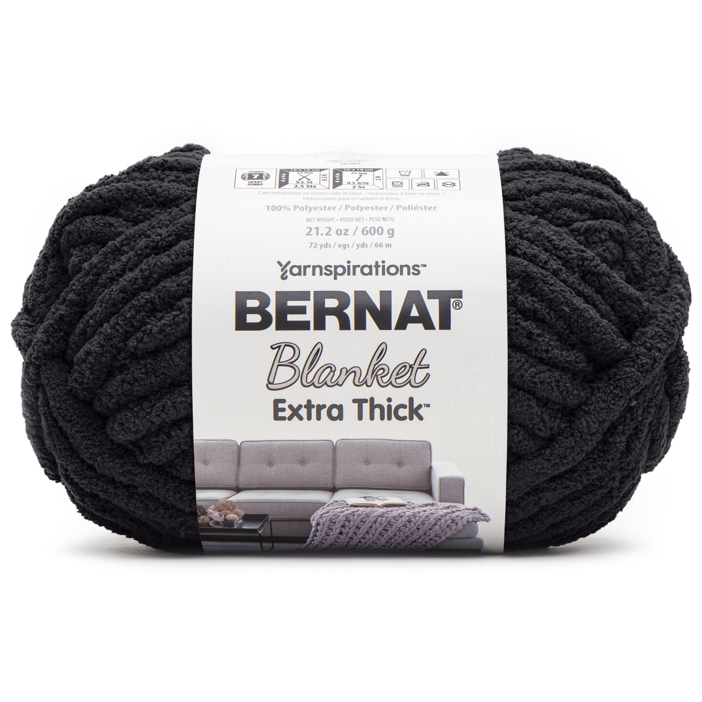 Bernat Blanket Extra Thick 600g-Coal