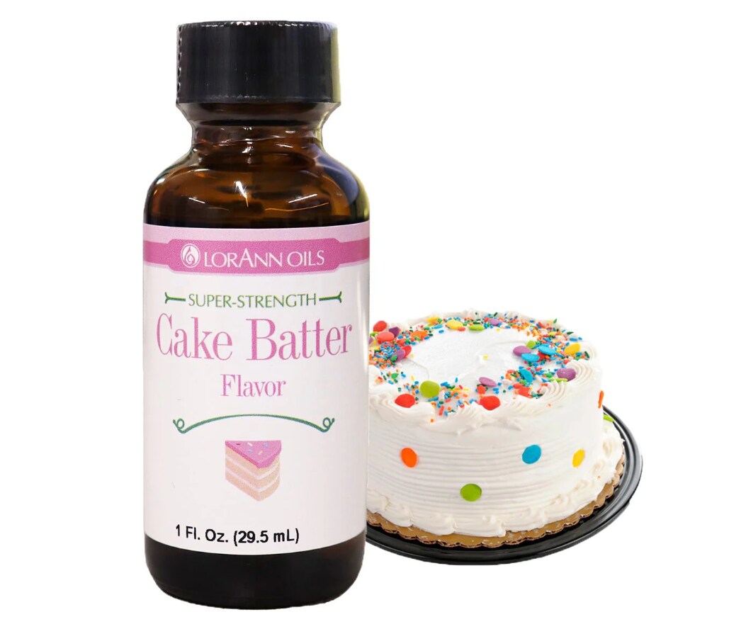 LorAnn Cake Batter Flavor White 1 oz for Candy, Chocolate, or Icing