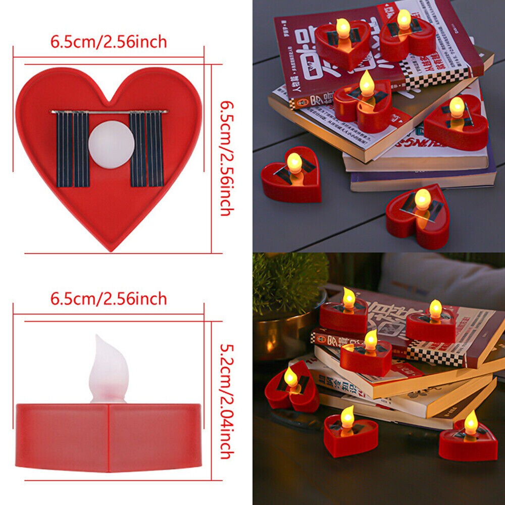 Kitcheniva Solar Candle Heart LED Tealight Flameless