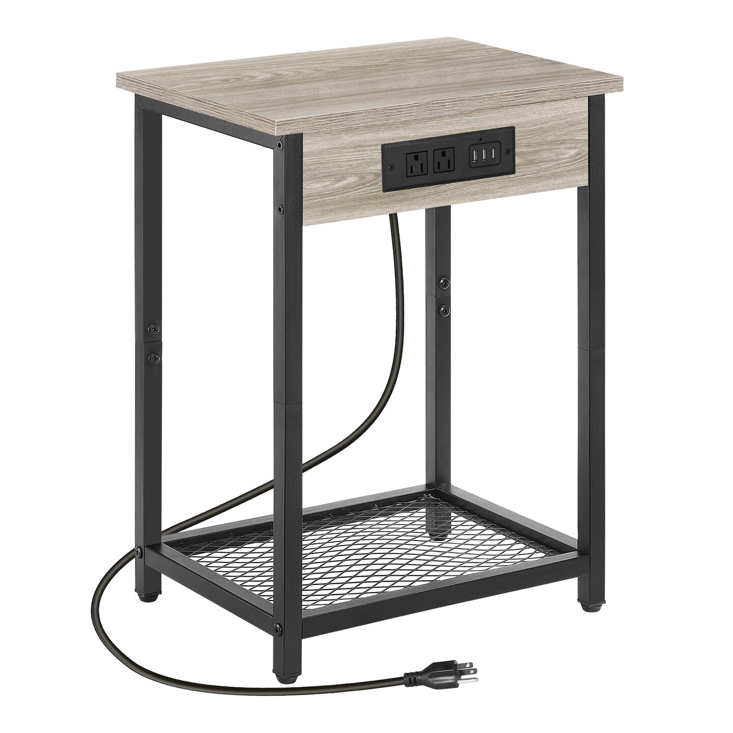 Small End Table with Charging Station