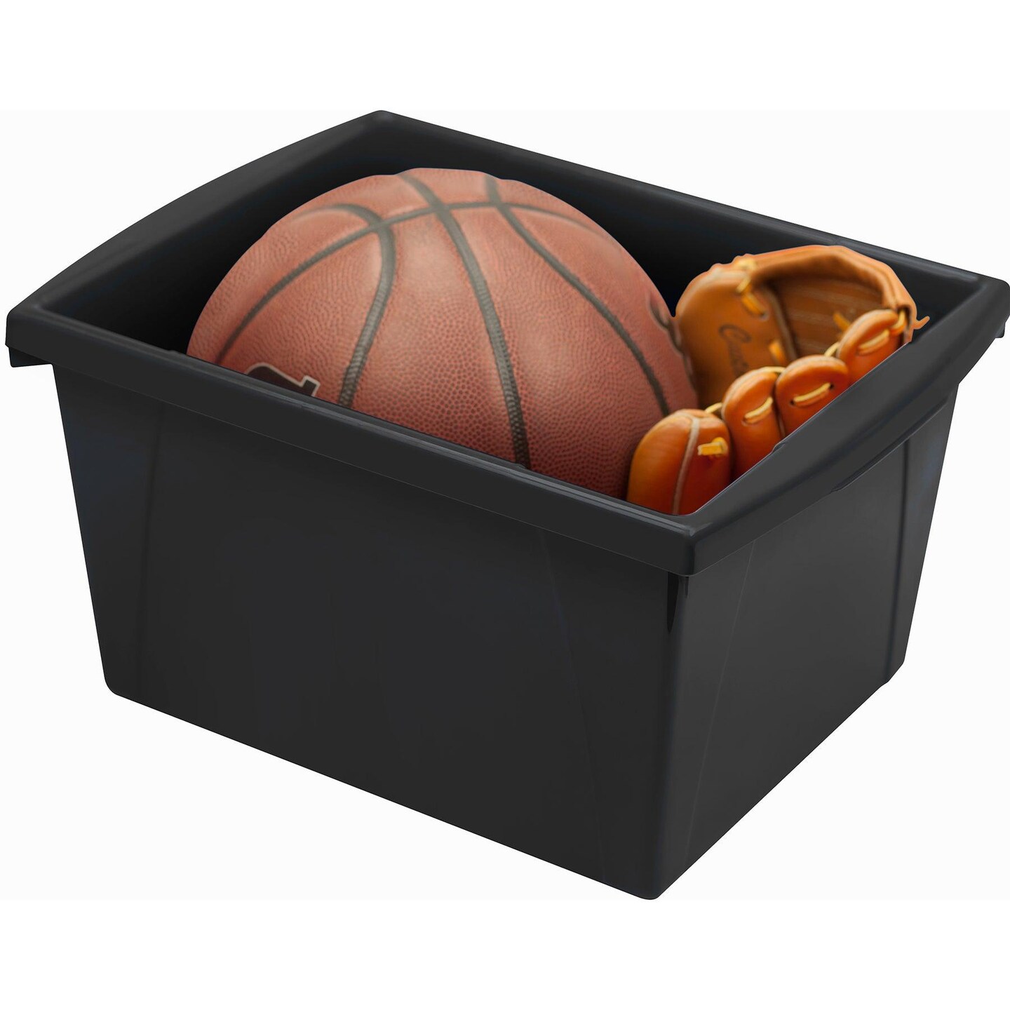Small Classroom Storage Bin, Black, Pack of 3