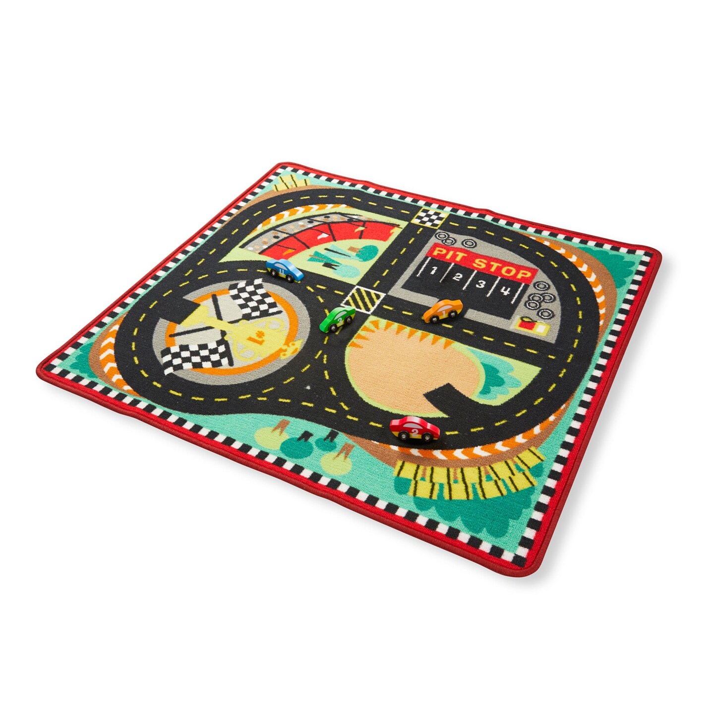 Round the Speedway Race Track Rug &#x26; Car Set