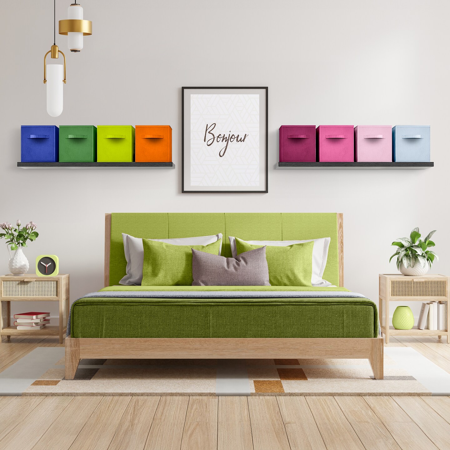 Sorbus 8 Pack 13 Inch Foldable Storage Cubes with Handles- for Organizing Home, Shelves, Nursery, Playroom, Closet and More