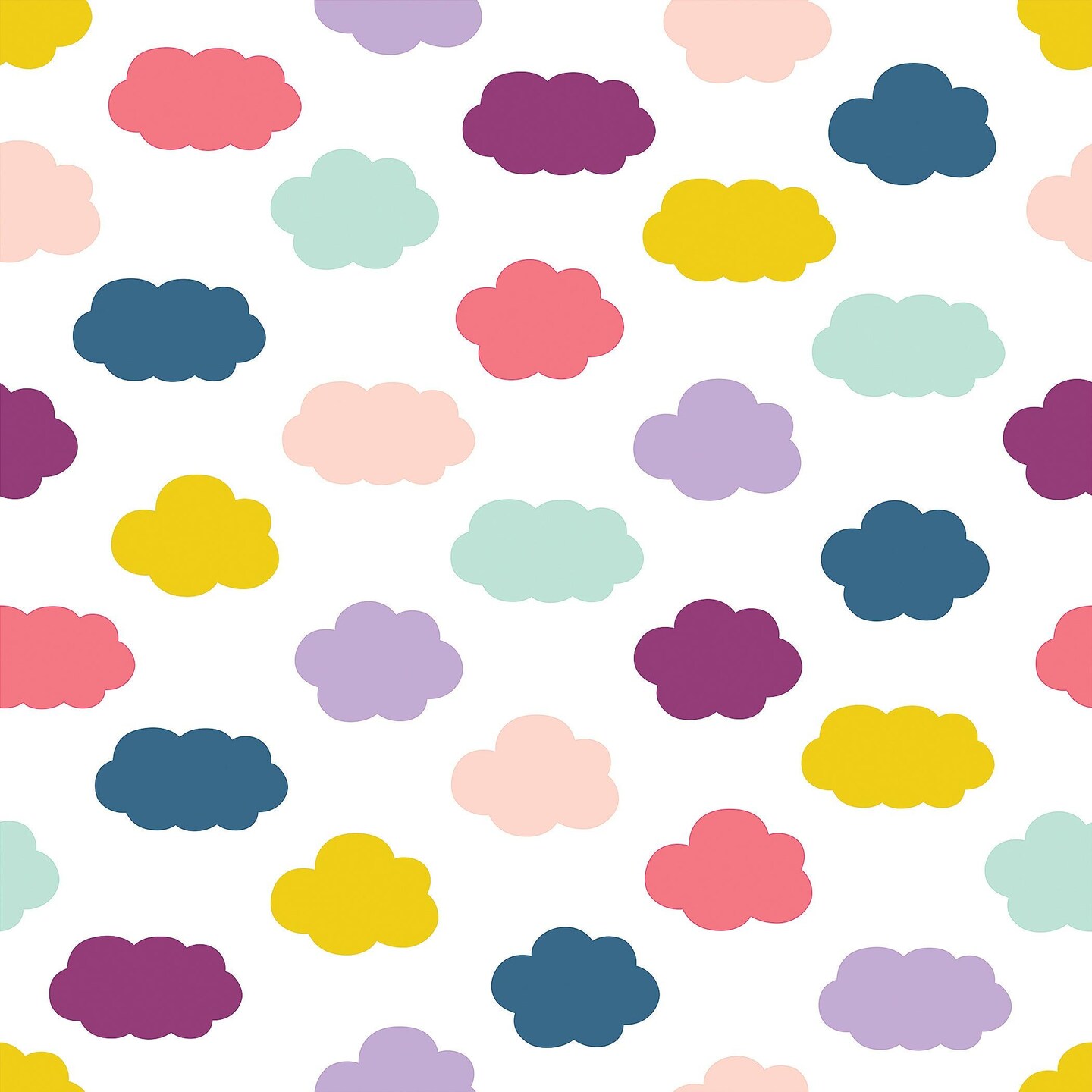 Peel and Stick Decorative Paper Roll, 17-1/2&#x22; x 10 ft, Oh Happy Day Clouds