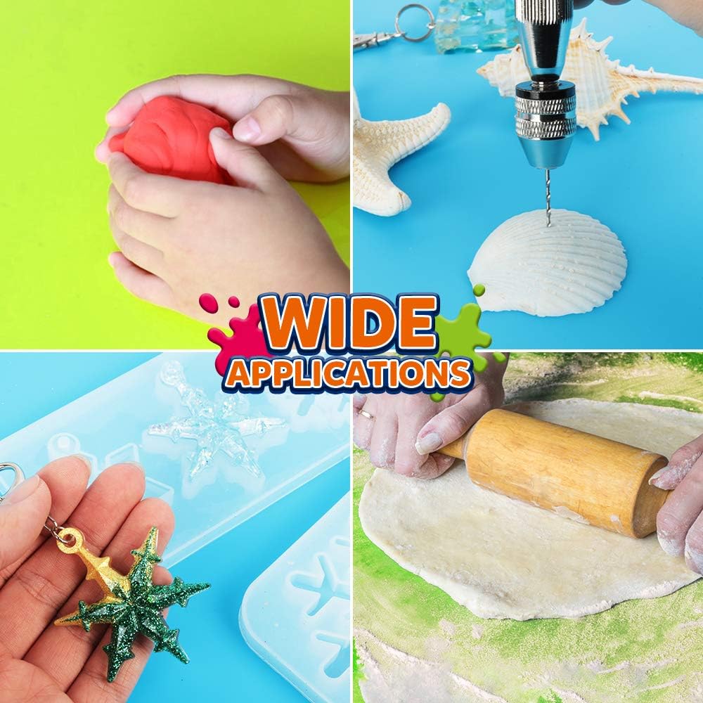 Silicone Mat for Resin Molds, 2 Pack 59.5 x 49.5 cm Large Silicone Mats for Crafts, Thick Nonstick Silicone Craft Mats for Resin Molds, Silicone Mats for DIY Crafts, Silicone Painting Clay Mat