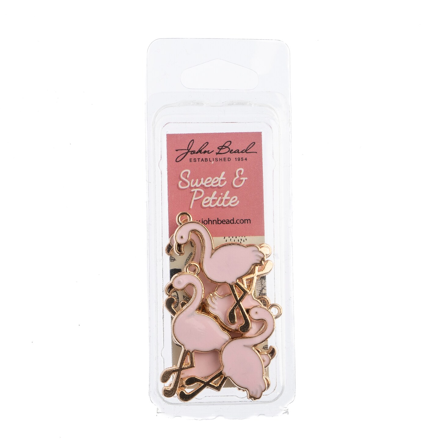 John Bead Sweet &#x26; Petite Flamingo Charms, 8pcs