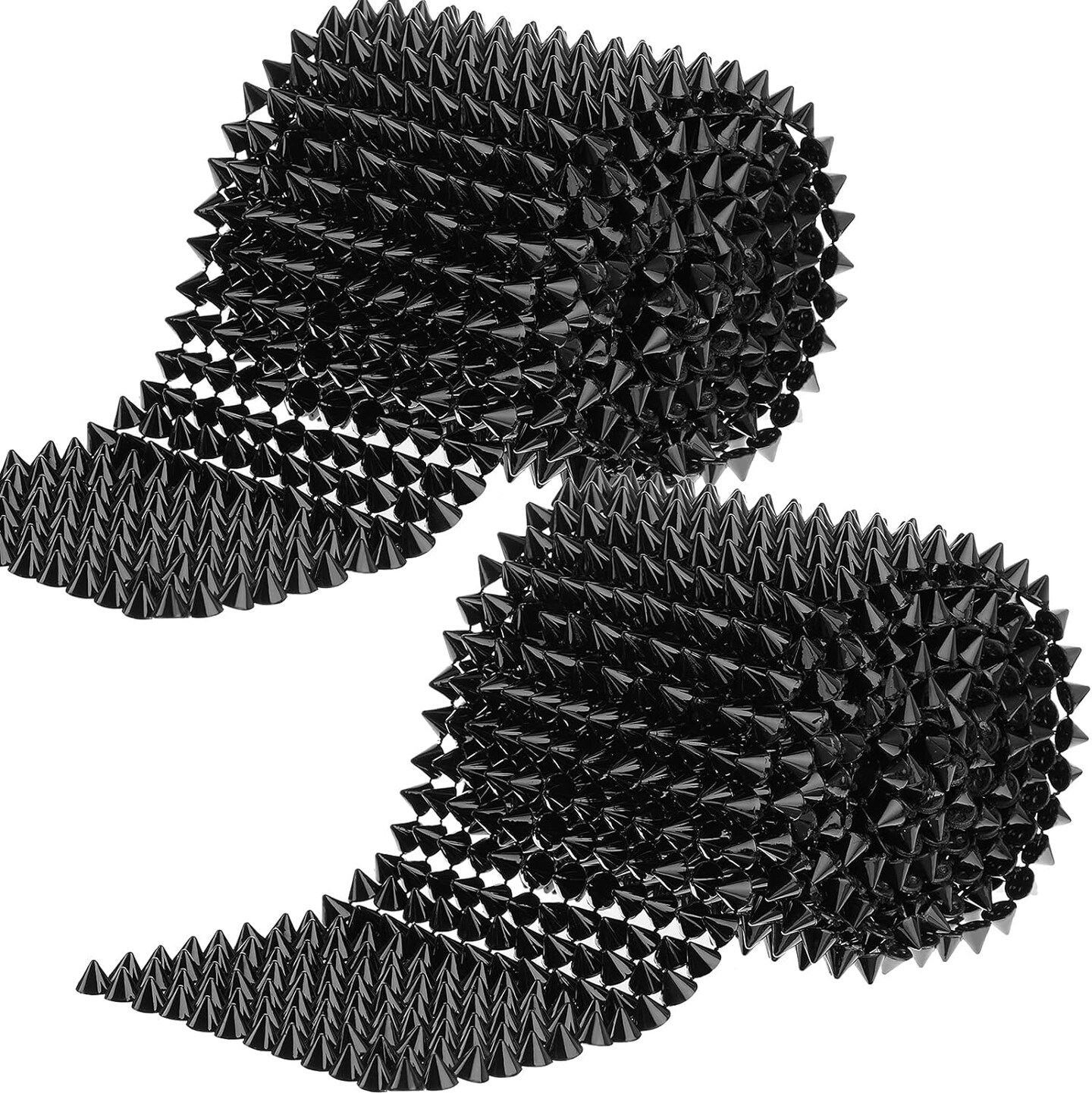 2 Yards Sew Stitch on Spike for Crafts Stud Cone Spikes Cone Studs Rivets DIY Flatback Punk Trim Bead for Clothing, Wedding, Performance, Arts and Crafts Decoration (Black)